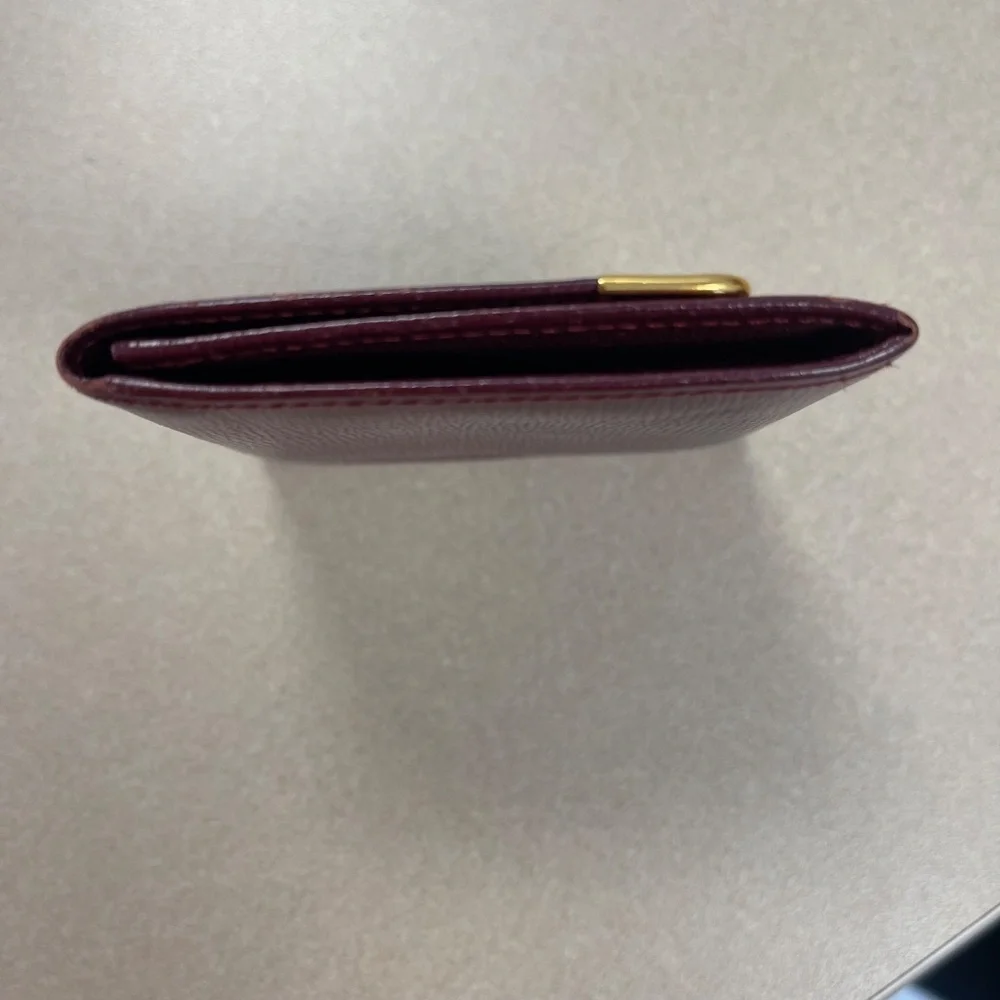 Cartier Vintage Must Line Coin Case Leather Wallet - Bordeaux - Preowned